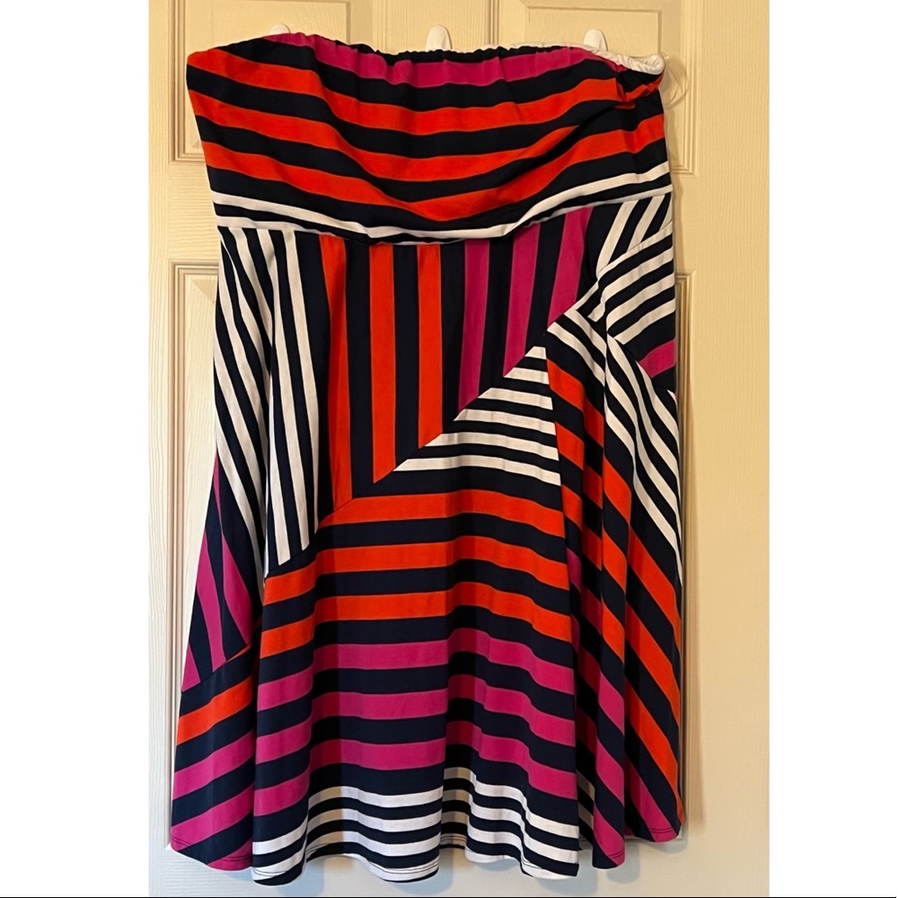 Tube top bright and colorful dress from Maurice’s.